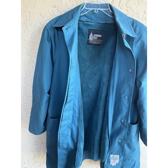 Vintage London Fog Teal Sz 18 Weather Woman Trench Coat Removable Fleece Liner, - Picture 12 of 13